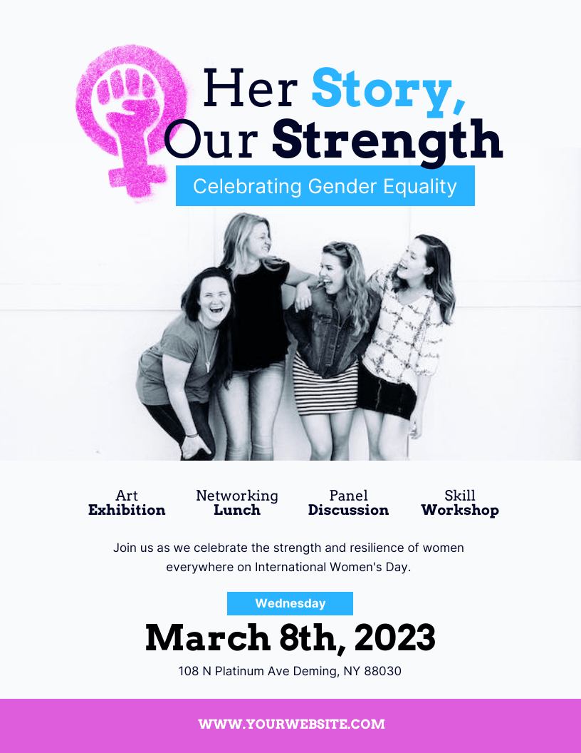 Soft Blue and Purple International Women's Day Venngage