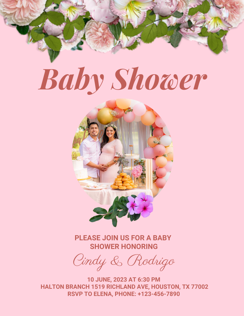 Baby Pink Aesthetic Baby Shower Flyer Template Venngage