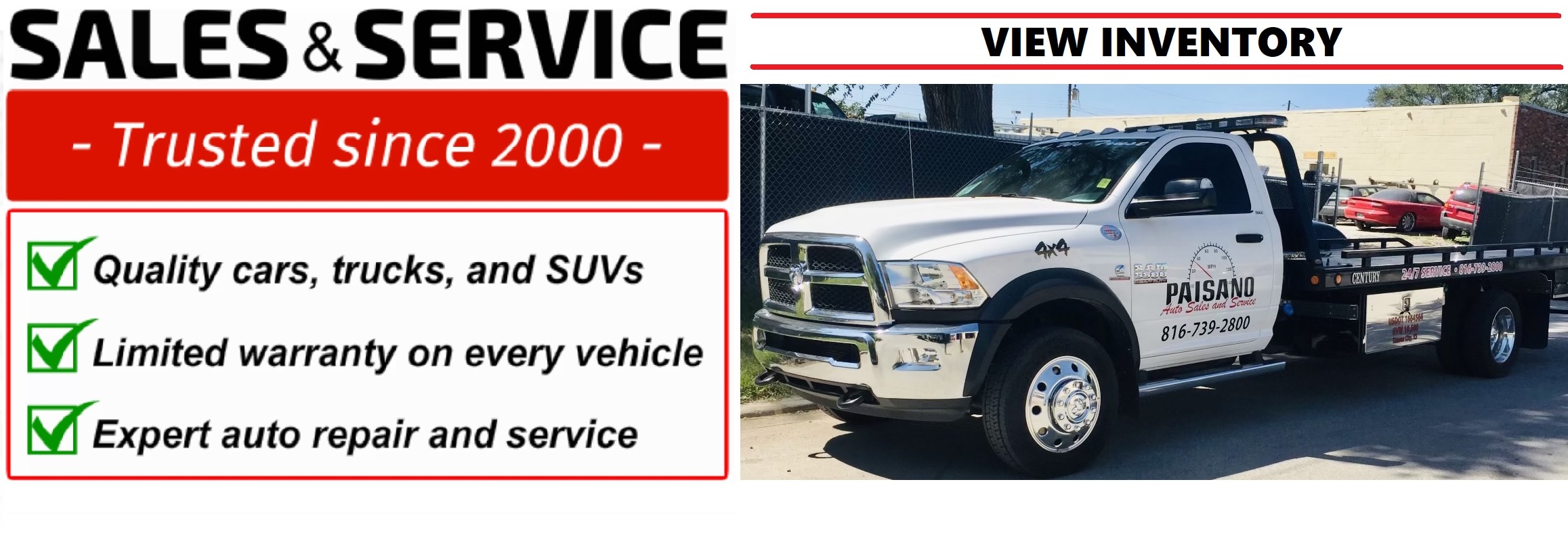 Paisano Auto Sales and Service of Kansas City, KS has clean and