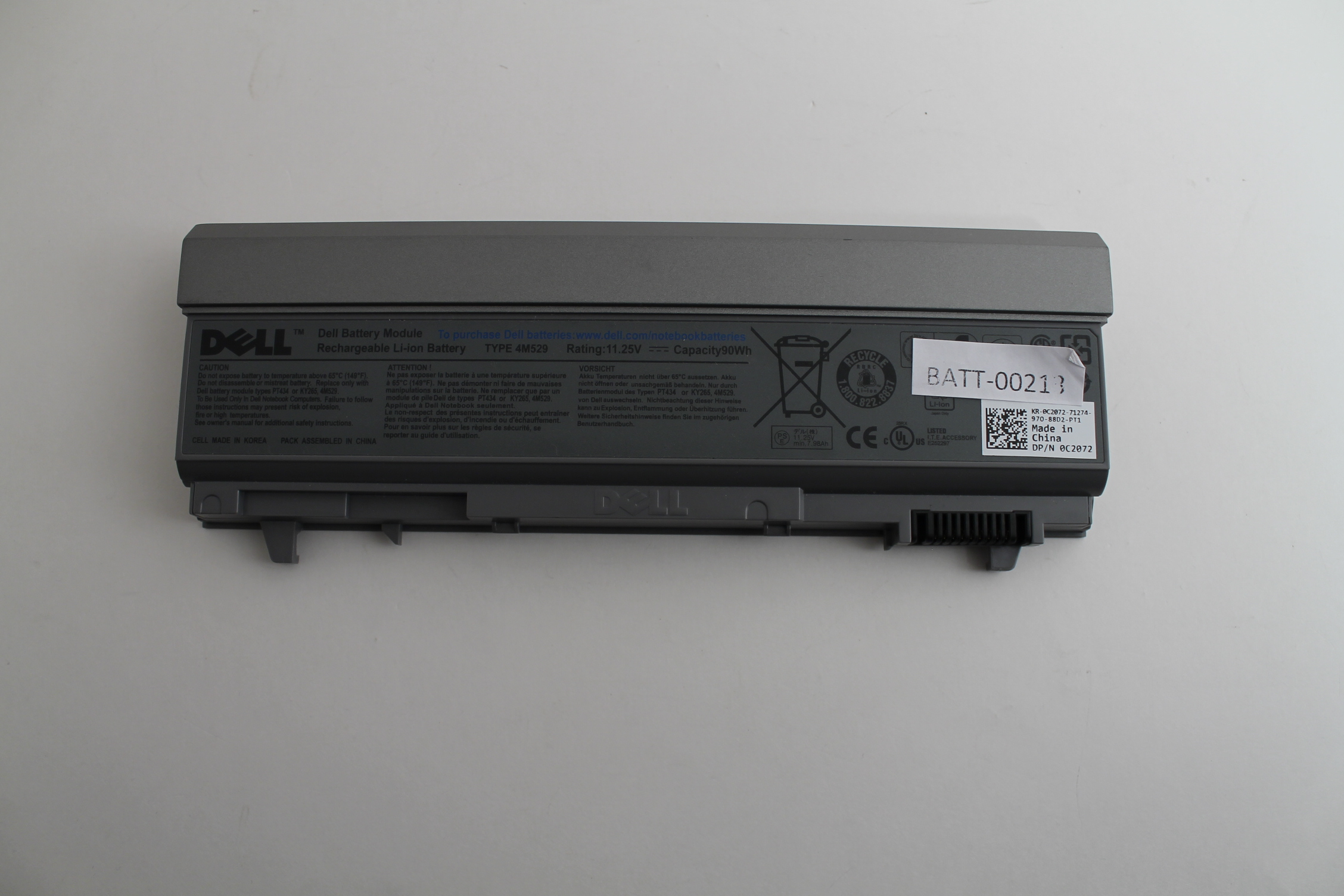 Dell Original OEM Genuine Latitude E6410 9 Cell Battery 4M529 C2072 90 WHr