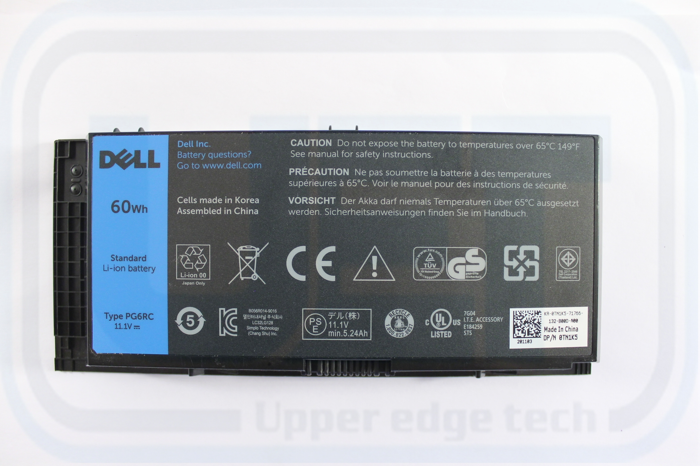 Dell Original OEM Genuine Precision M4600 6 Cell Battery PG6RC TN1K5 60 WHr