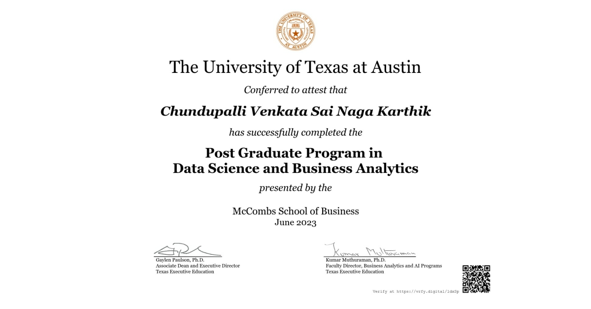 University of TexasAustin, Digital Verification