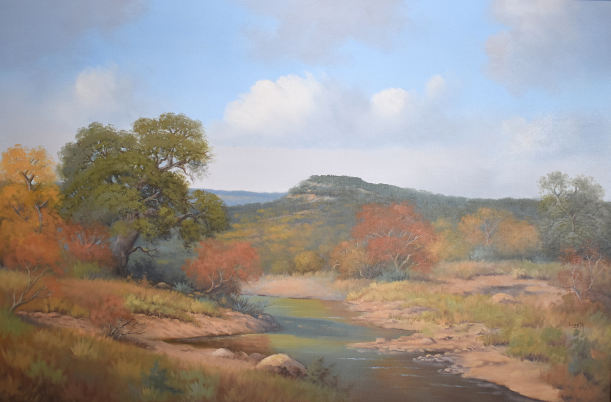 Loveta Strickland "Texas Hill Country" 1961 Texas Art Vintage