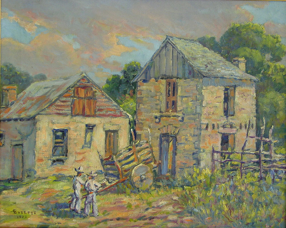 Raymond Everett "Texas Farm with Mexican Workers'' 262 Texas Art