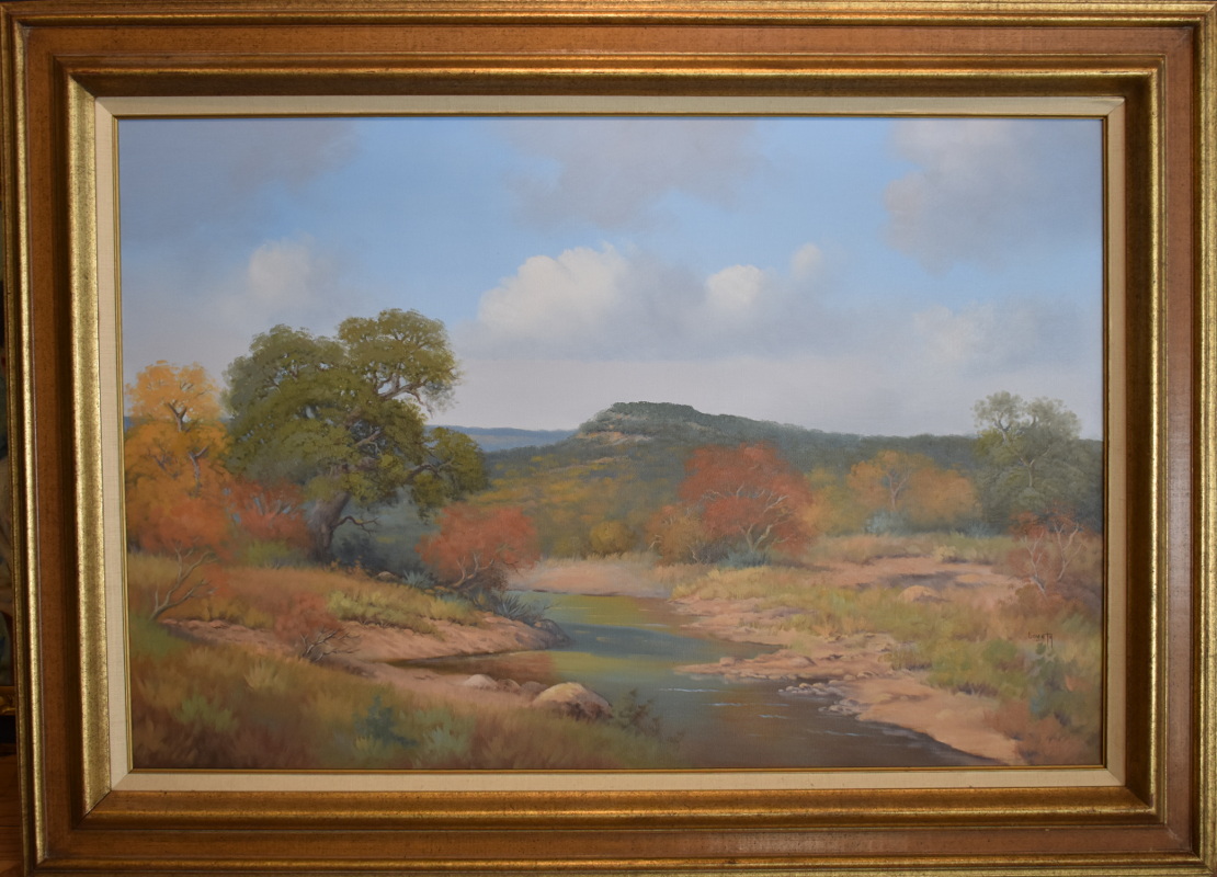 Loveta Strickland "Texas Hill Country" 1961 Texas Art Vintage