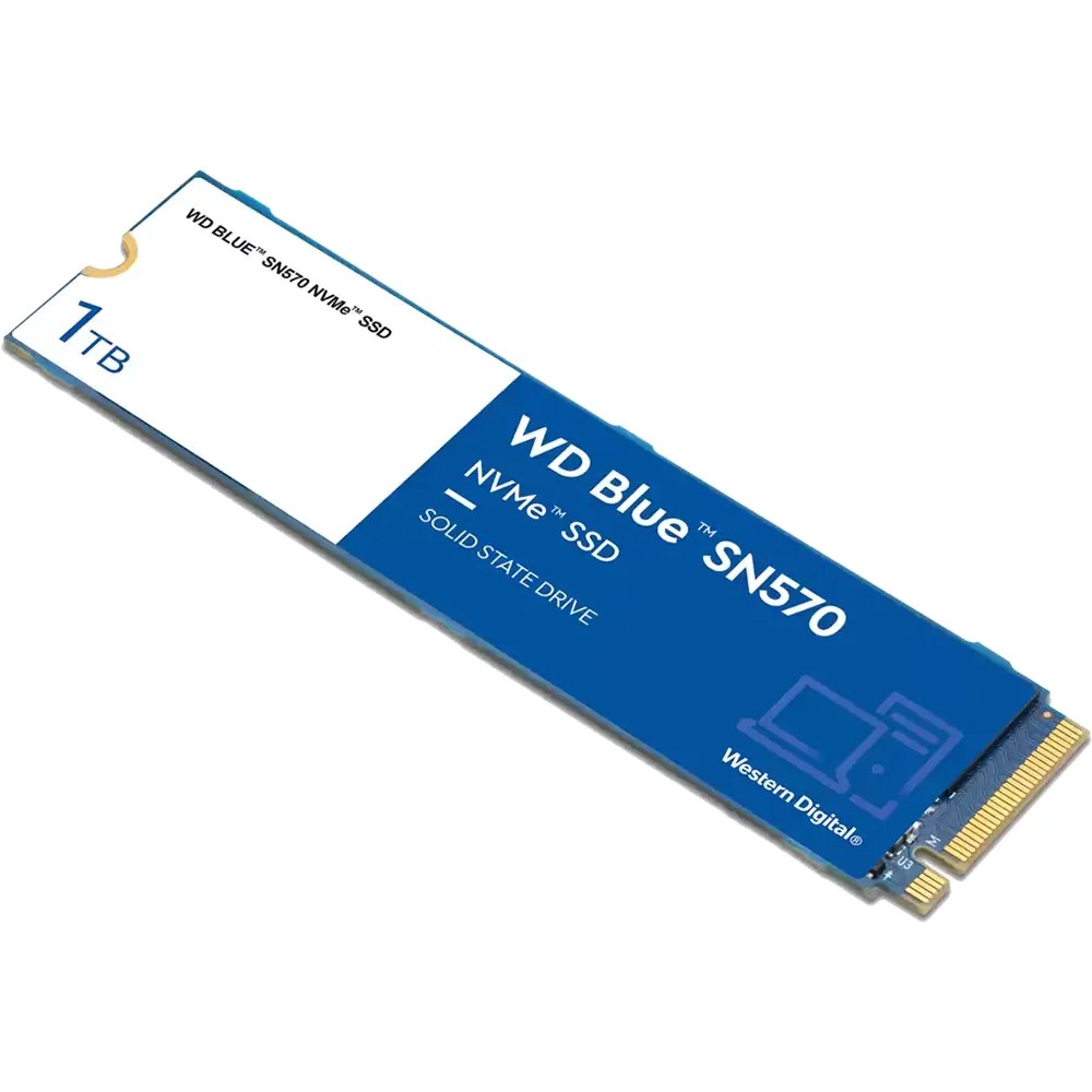 SSD 1TB WD Blue SN570, 1TB, NVMe M.2, Lectura 3500 MB/s Escritura 3000