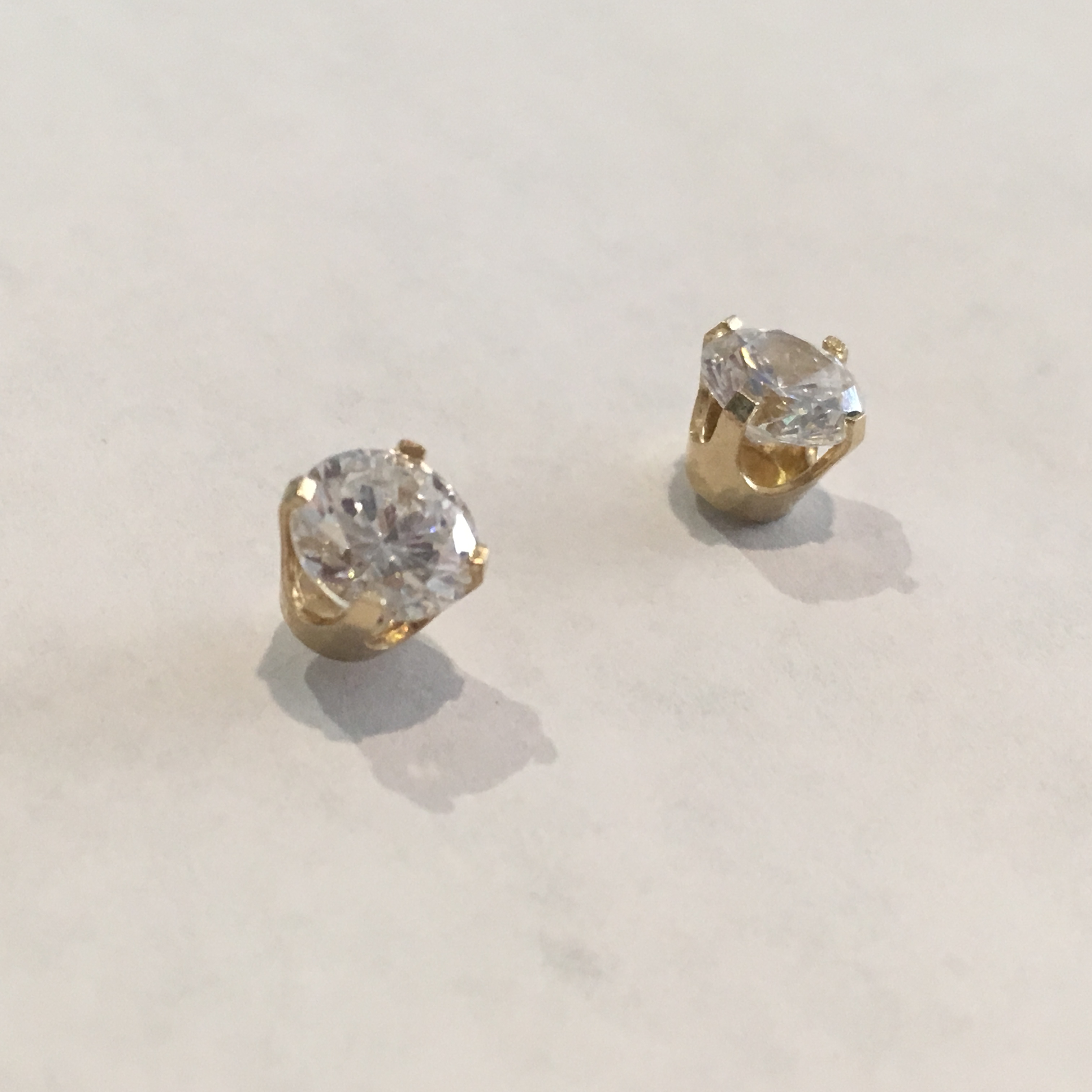 14k Yellow Gold Cubic Zirconia Stud Earrings 2.00 ct eBay