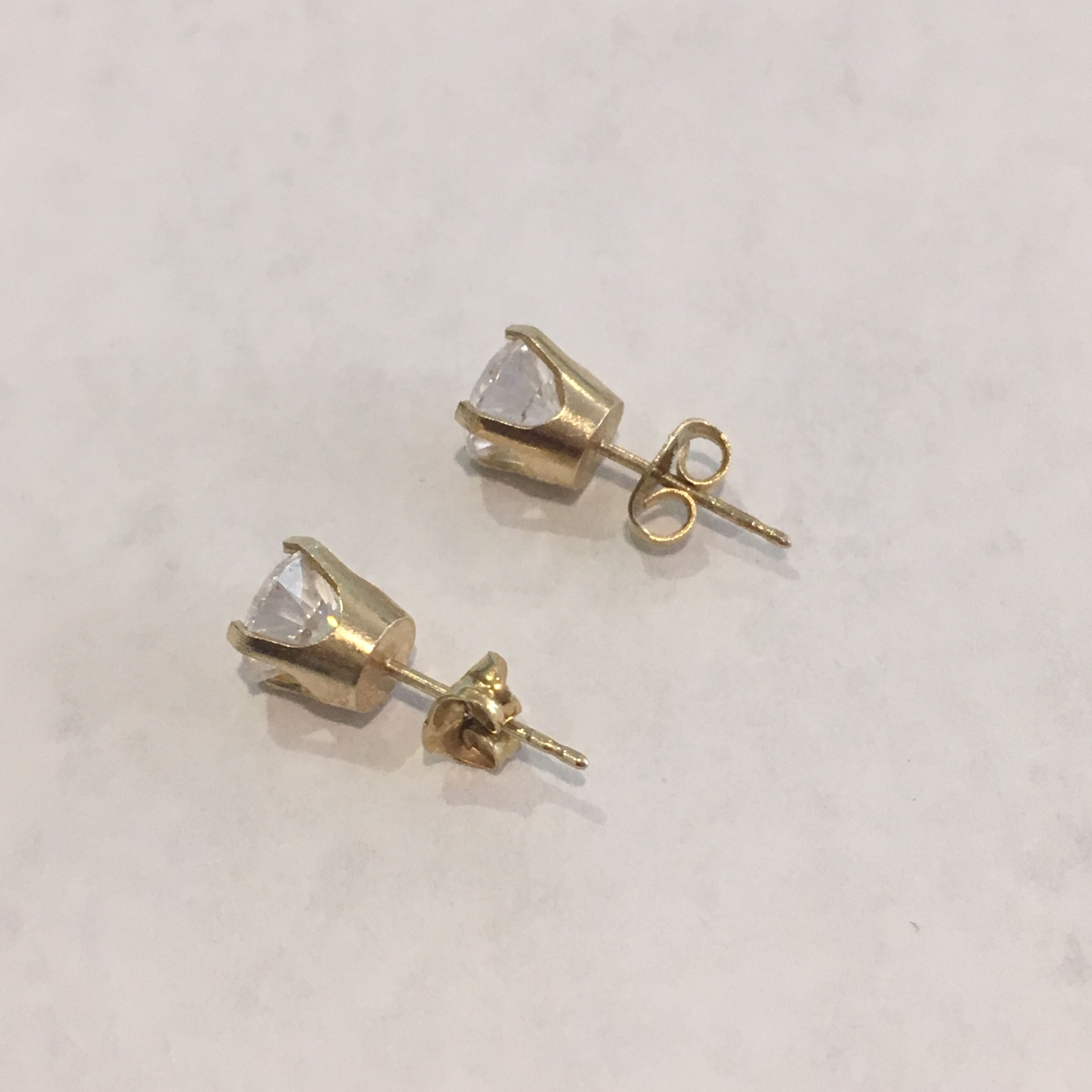 14k Yellow Gold Cubic Zirconia Stud Earrings 2.00 ct eBay