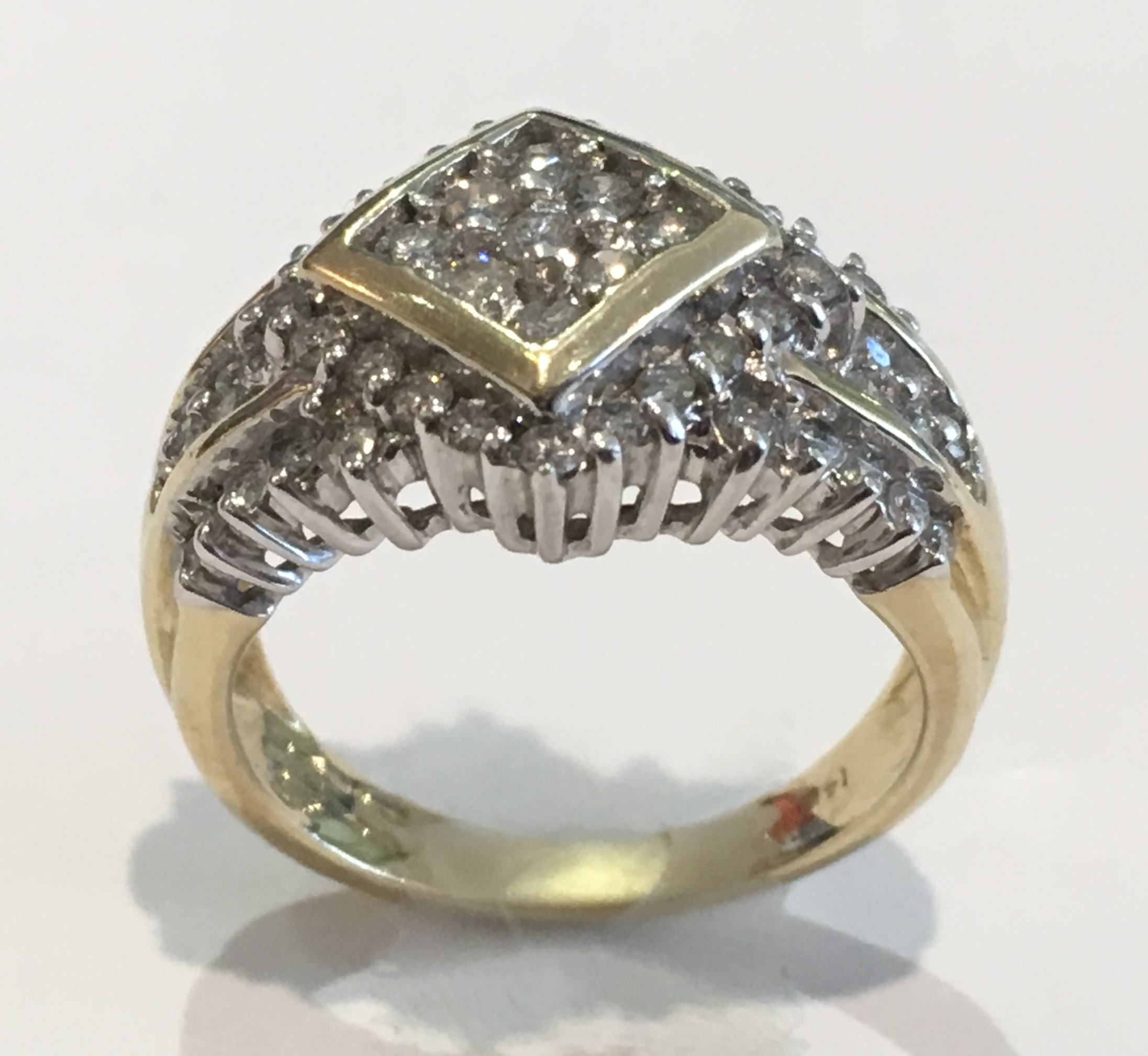 14k Yellow Gold Ladies Diamond Cluster Ring 1.00ct TDW I Color SI
