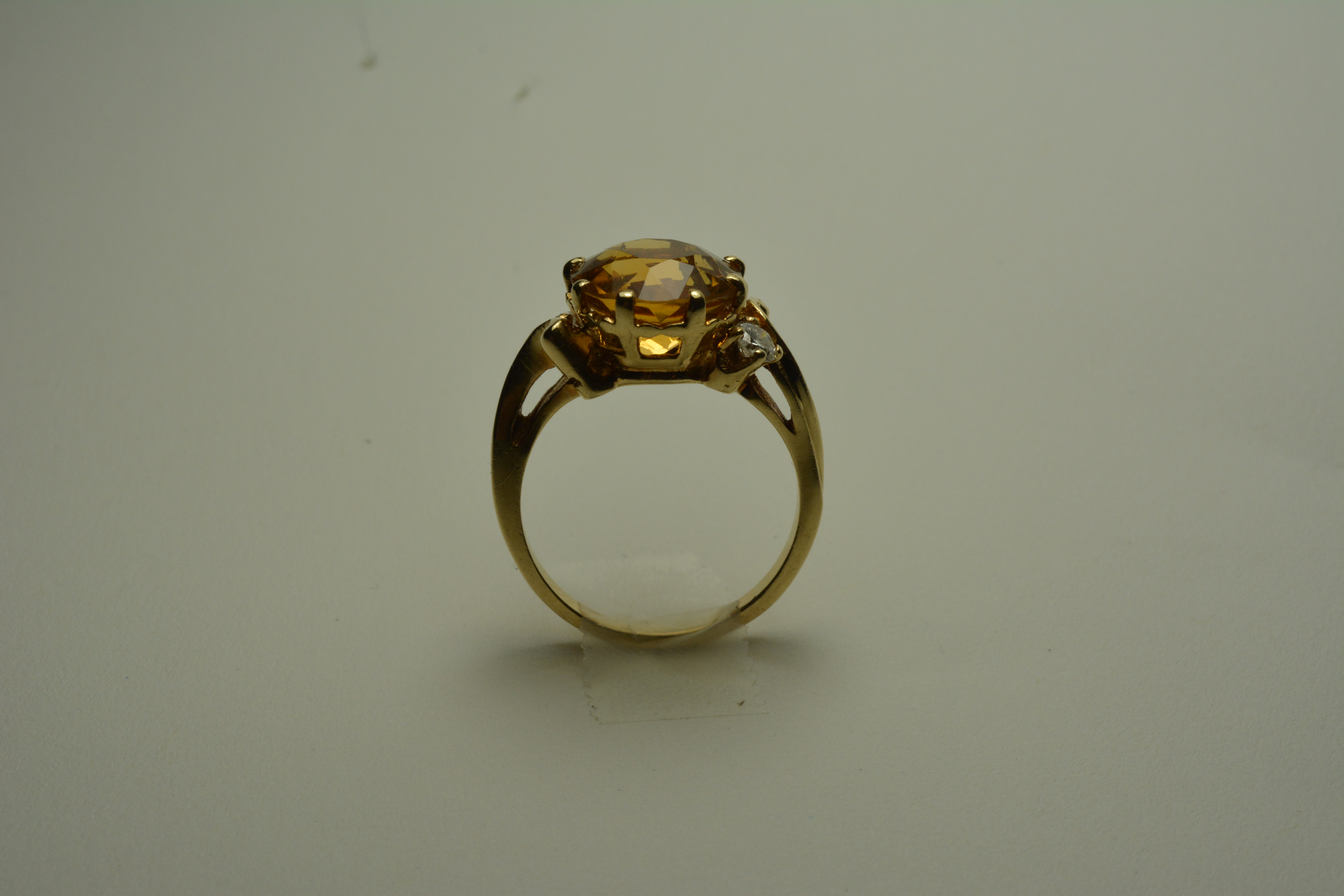 14k Yellow Gold Citrine & Diamond Ring G Color VS Clarity Size 8 eBay