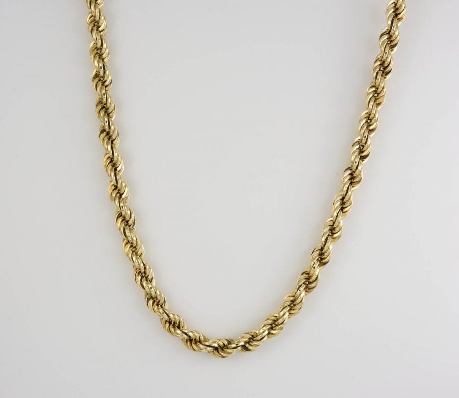 14k Yellow Gold Filled Rope Style Chain 24 Inch 6mm Thickness