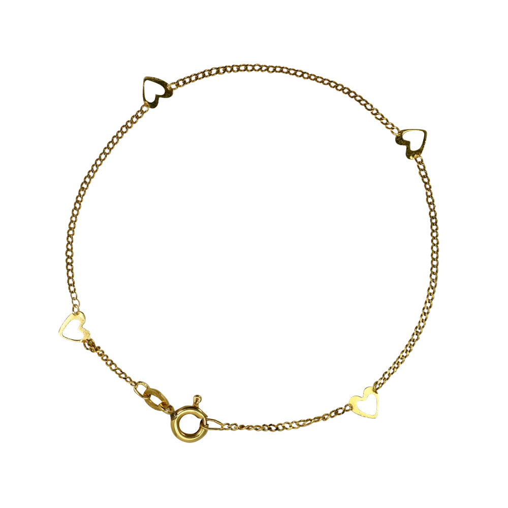 14K Yellow Gold Ankle Bracelet, 1.5gr
