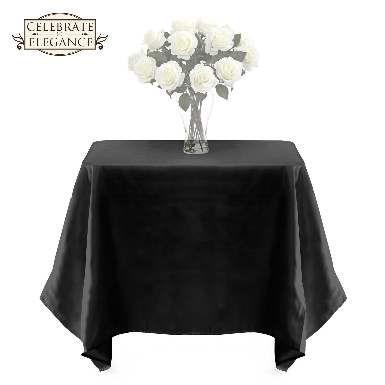 54 inch Square Tablecloth Seamless Wedding Party Linens Black