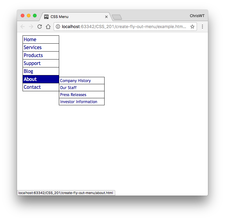 How to Create a FlyOut Menu with CSS ucator