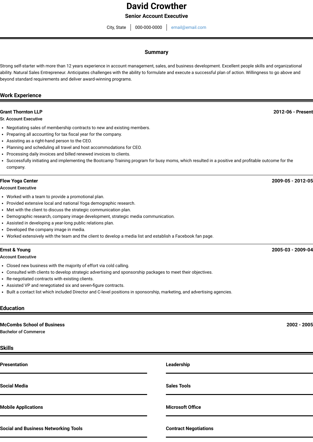 Account Executive Resume Samples and Templates VisualCV