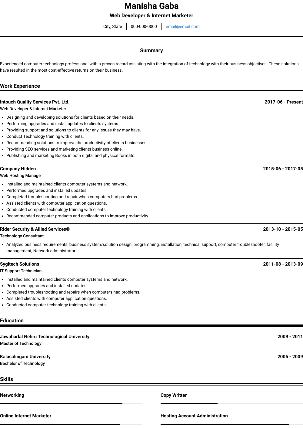 Marketer Resume Samples and Templates VisualCV