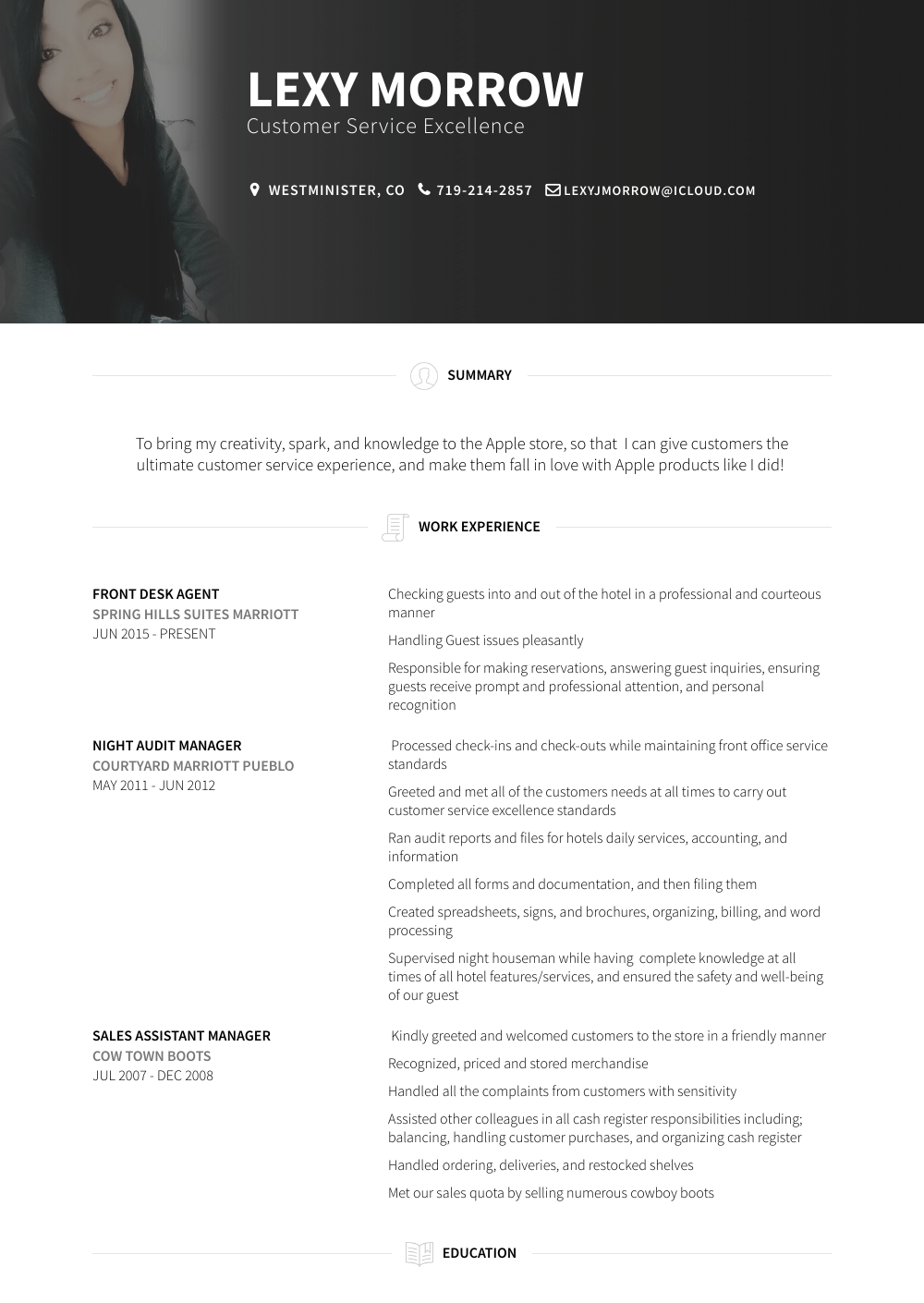 Front Desk Agent Resume Samples and Templates VisualCV