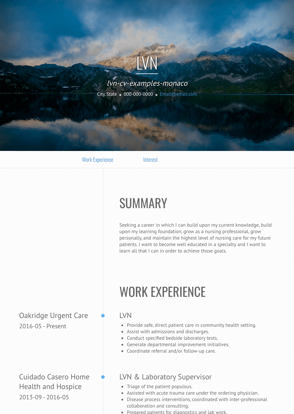 Lvn Resume Samples and Templates VisualCV