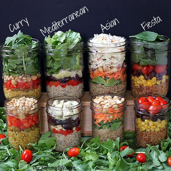 Quinoa SaladInAJar in 4 International Flavors