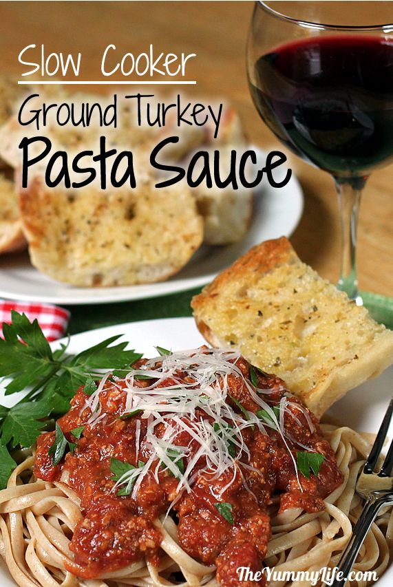 Slow Cooker Pasta Meat Sauce with Ground Turkey