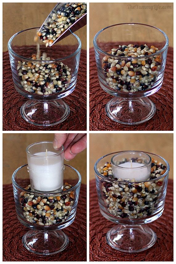 Easy Fall Popcorn Votive Candles
