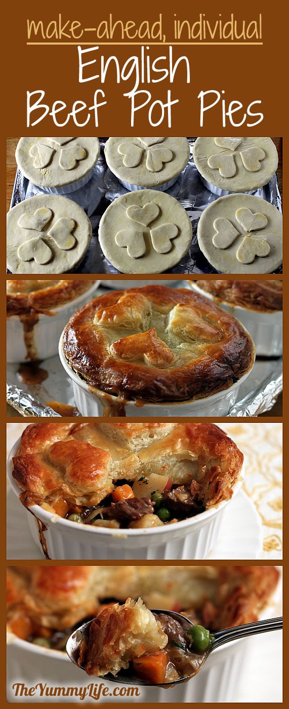 Individual English Beef Pot Pies with Puff Pastry