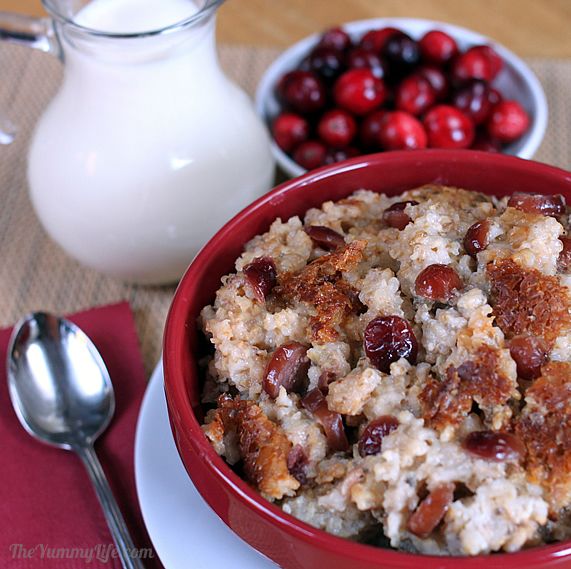 Overnight, Slow Cooker, Eggnog Cranberry SteelCut Oatmeal