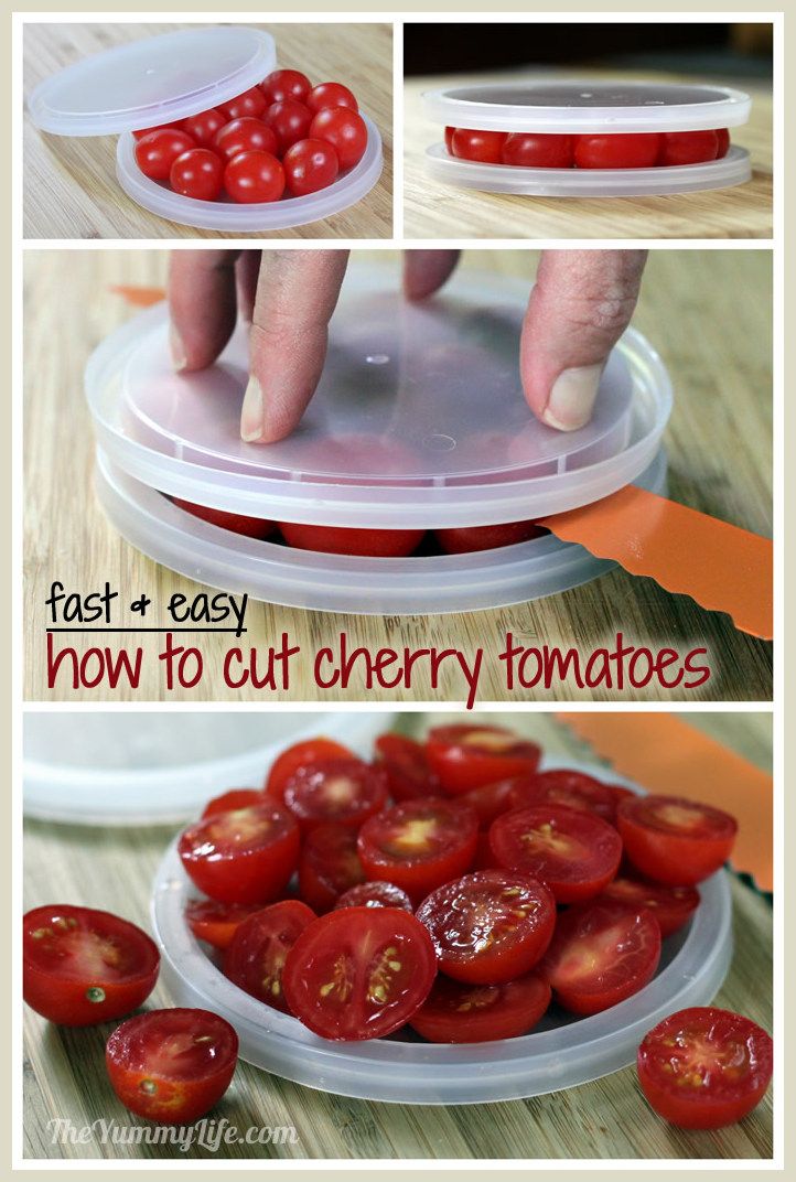 Easy Way To Cut Cherry Tomatoes, Grapes, Olives & Cherries