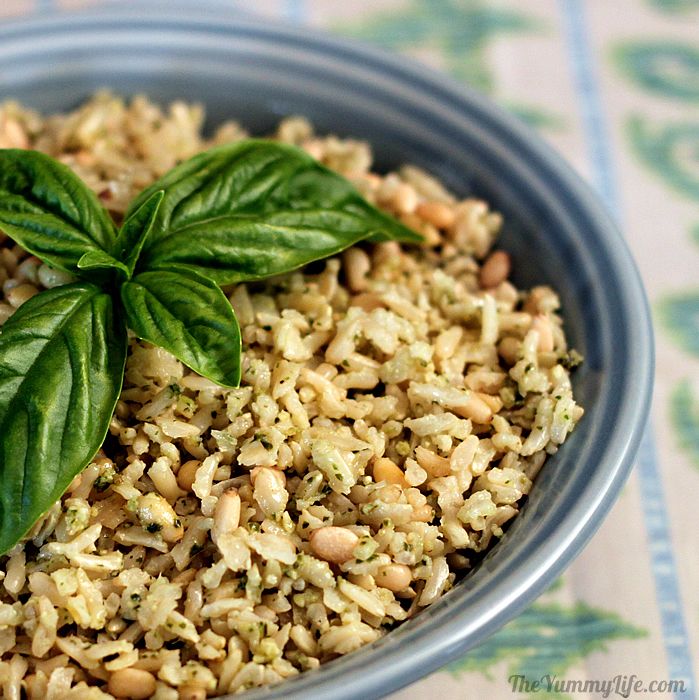 Pesto Brown Rice Pilaf