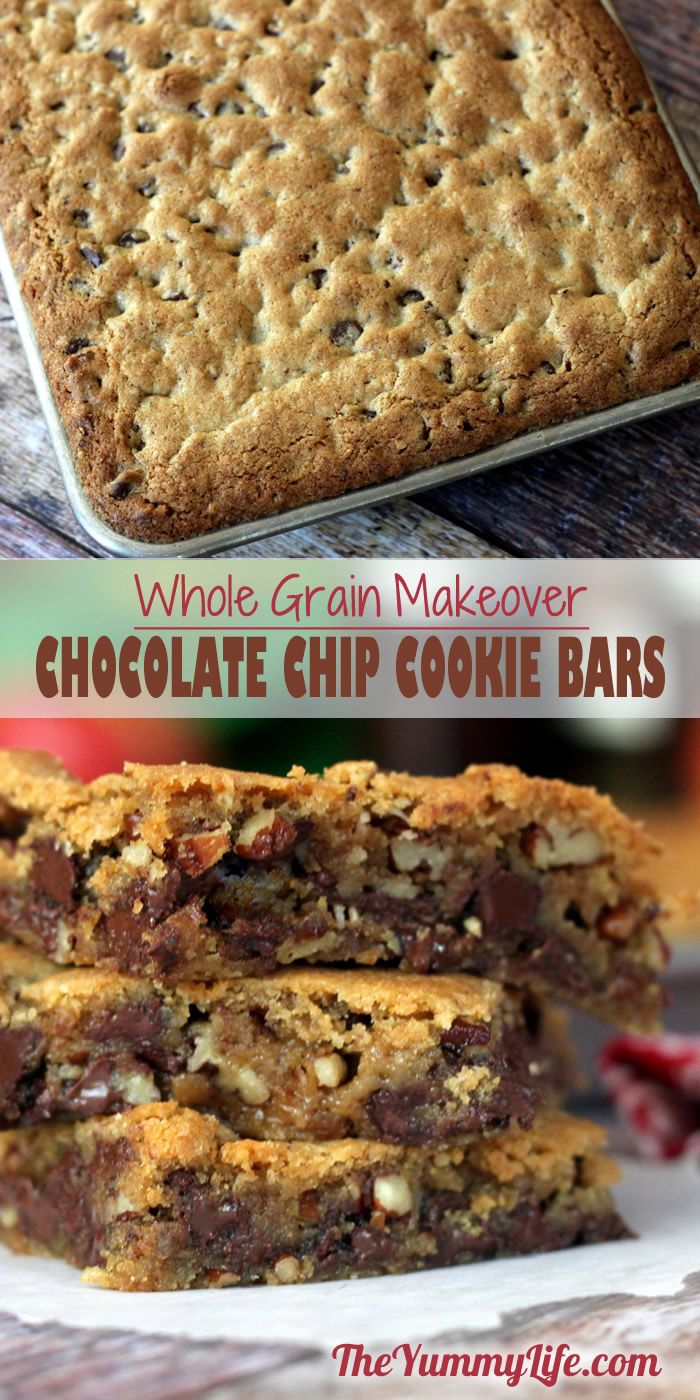 Whole Grain Chocolate Chip Cookie Bars