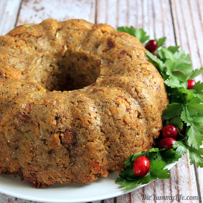 Cornbread Stuffing in a Bundt Pan