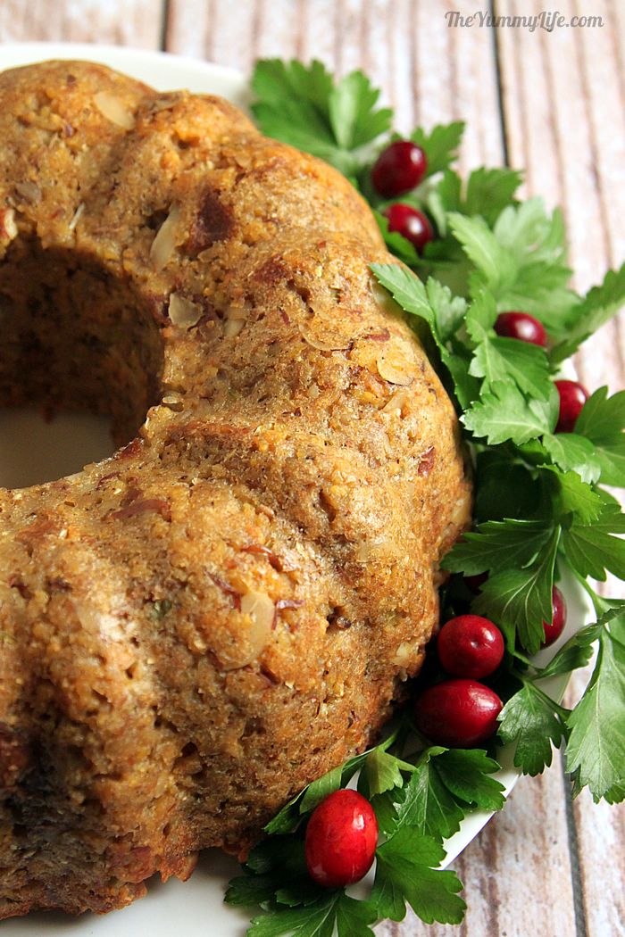 Cornbread Stuffing in a Bundt Pan