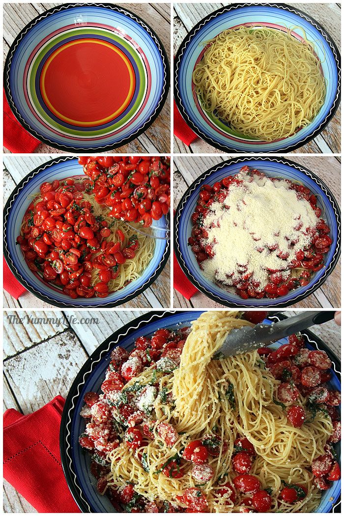Easy, Fresh, NoCook Pasta Sauce with Cherry Tomatoes