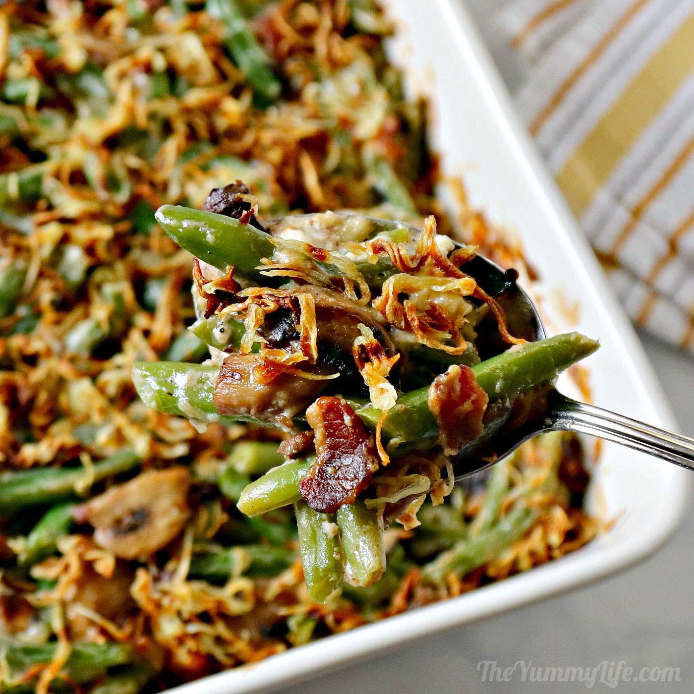 Green Bean Casserole with Bacon and Gruyere