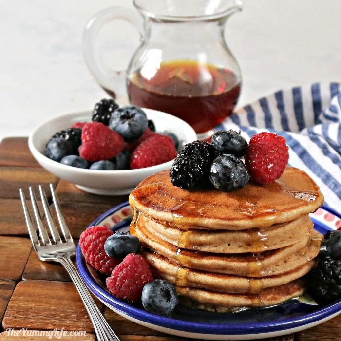 Healthy Whole Wheat Buttermilk Pancakes