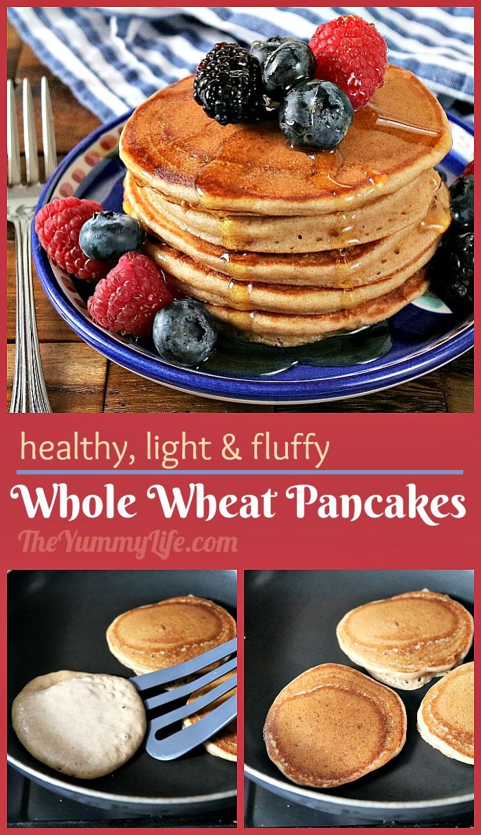 Healthy Whole Wheat Buttermilk Pancakes
