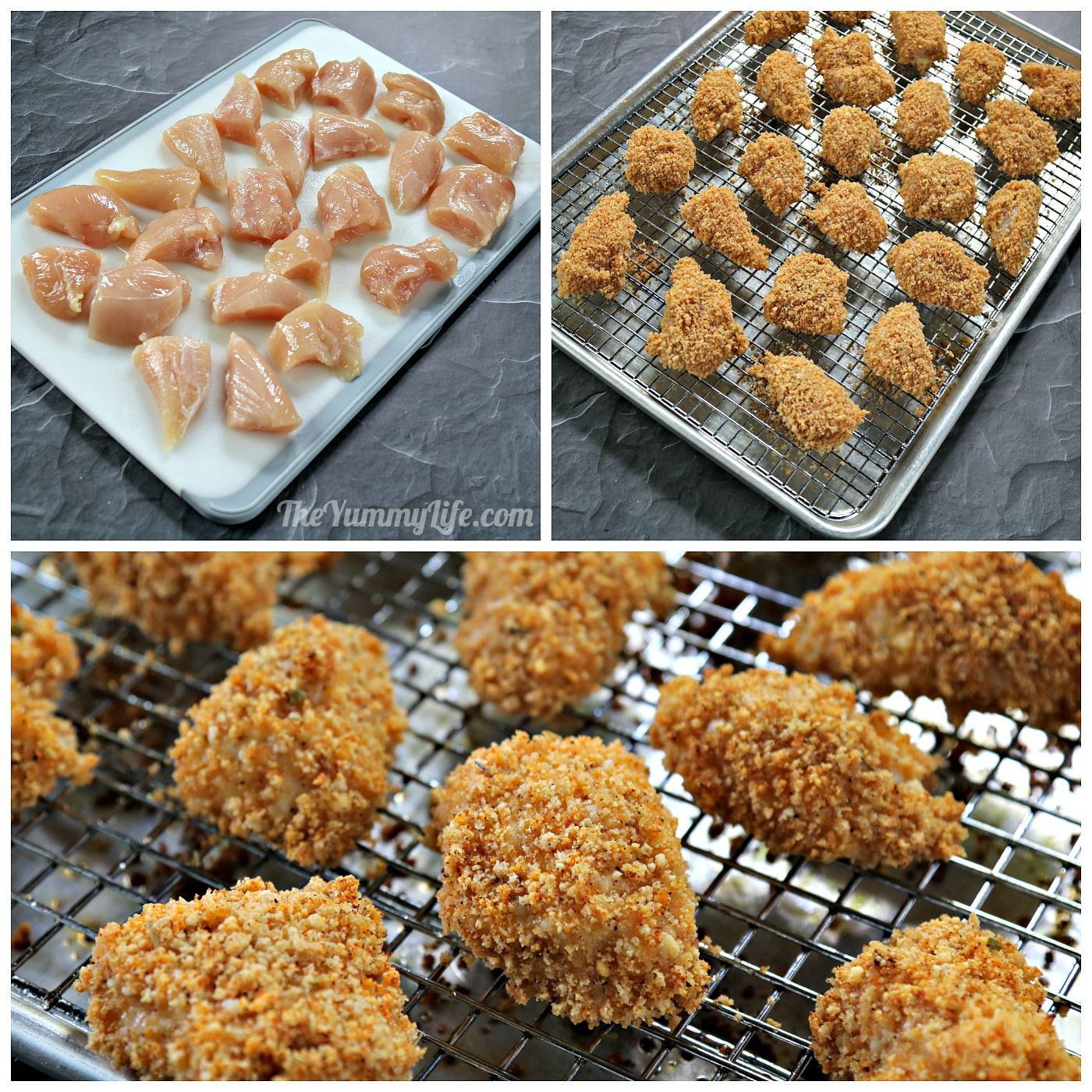 Healthy, Baked, Crispy Chicken Tenders or Nuggets
