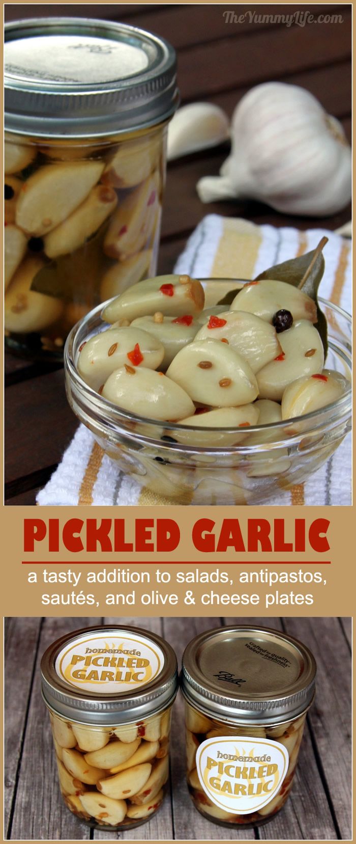 Easy Pickled Garlic for refrigerating or canning