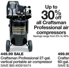 Black Friday Deal: Craftsman Professional 27 Gallon Vertical Portable