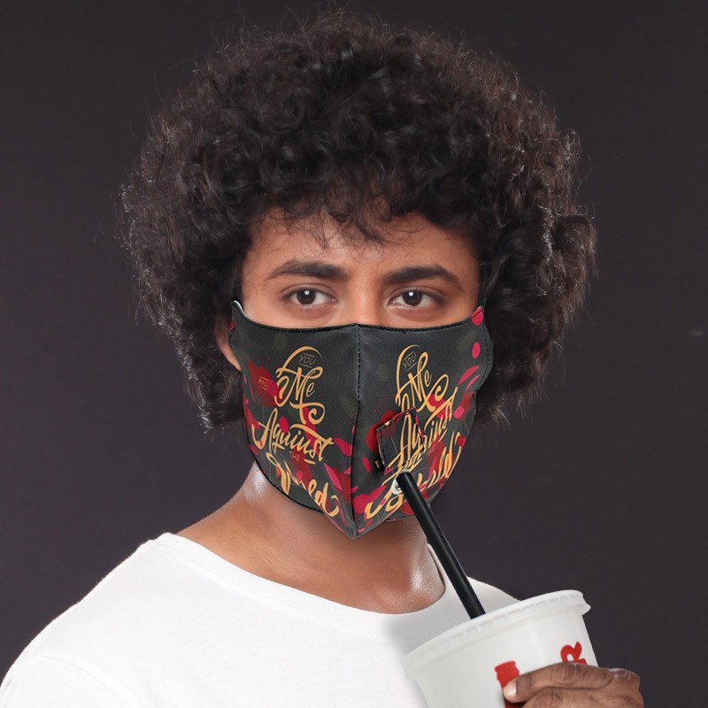 Adjustable Full Color Adult Face Mask with Straw Hole CFAYT Aprons