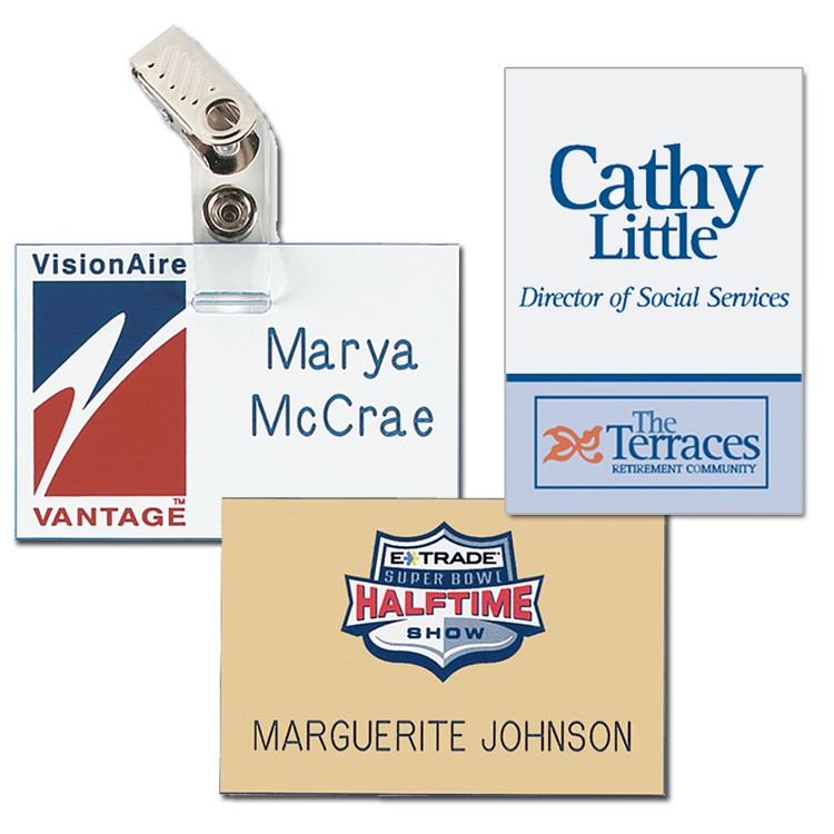 Chicago Standard Name Badge (Standard Size 2" x 3") Custom Corporate