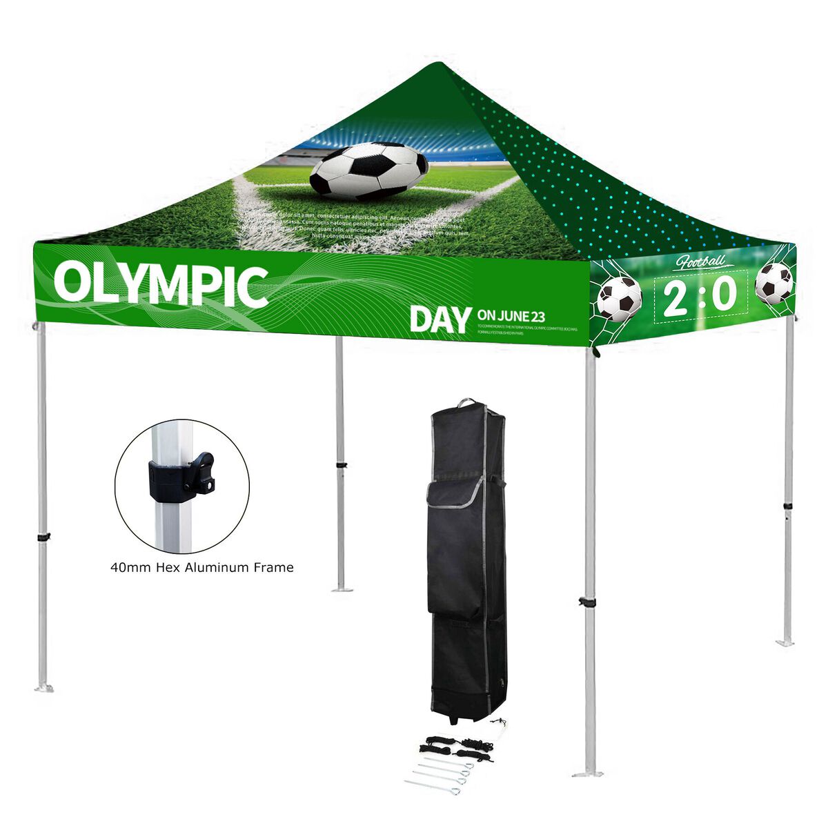 10' x 10' Custom Printed Pop Up Tent Kit w/ Aluminum Frame 202310