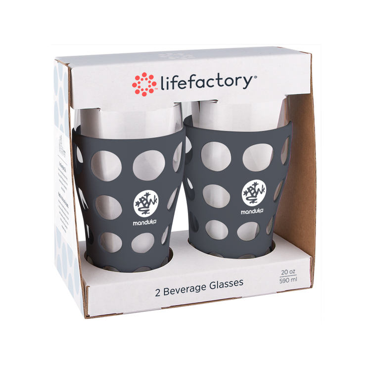 20 oz. lifefactory® Beverage Glass with Silicone Sleeve 2 Pack