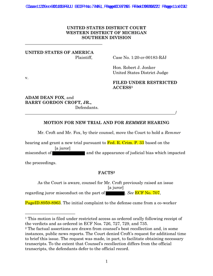 Motion for New Trial DocumentCloud