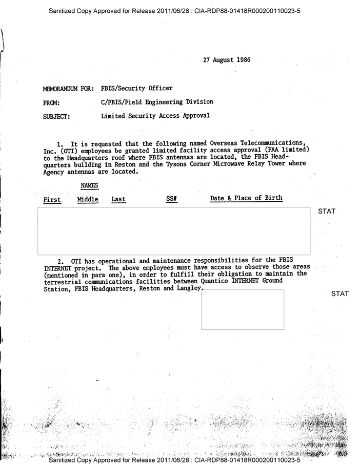 LIMITED SECURITY ACCESS APPROVAL DocumentCloud