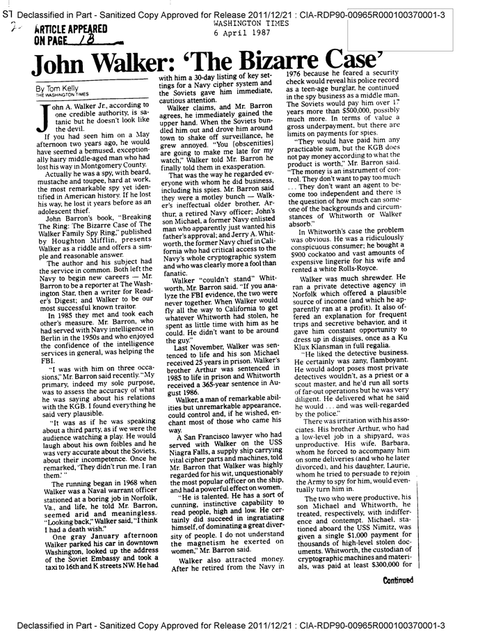 JOHN WALKER 'THE BIZARRE CASE' DocumentCloud