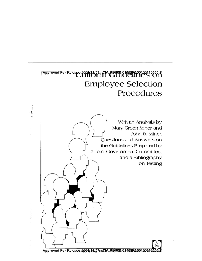 UNIFORM GUIDELINES ON EMPLOYEE SELECTION PROCEDURES DocumentCloud
