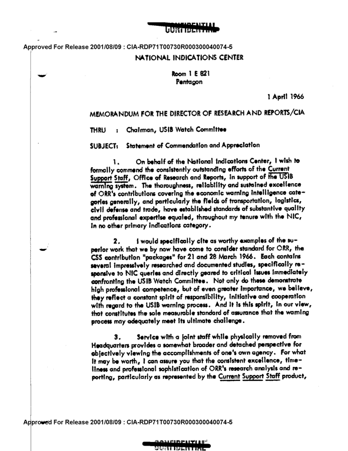 STATEMEMT OF COMMENDATION AND APPRECIATION DocumentCloud