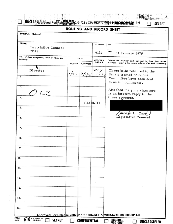 ROUTING AND RECORD SHEET DocumentCloud
