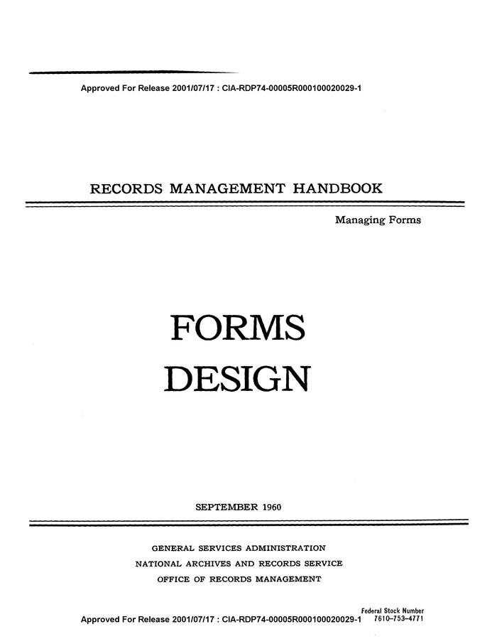 RECORDS MANAGEMENT HANDBOOK MANAGING FORMS; FORMS DESIGN DocumentCloud